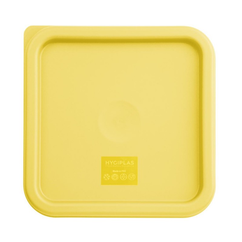 Couvercle moyen carré pour boîte alimentaire Hygiplas jaune FX138 Hygiplas Couvercle moyen carré pour boîte alimentaire Hygiplas jaune FX138 Hygiplas
