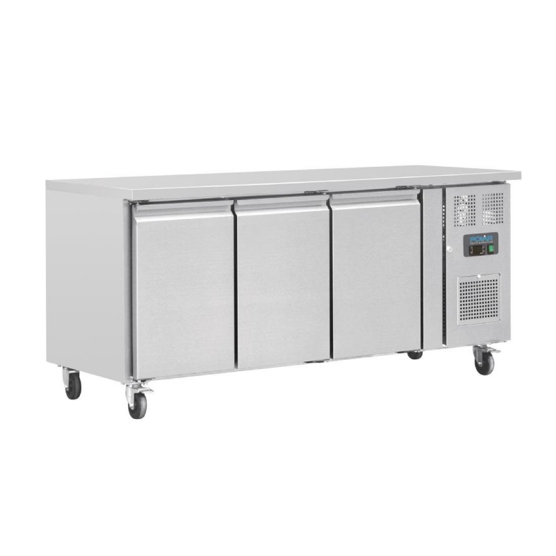 Table réfrigérée positive 3 portes Polar Série U 417L G597 Polar Table réfrigérée positive 3 portes Polar Série U 417L G597 Polar