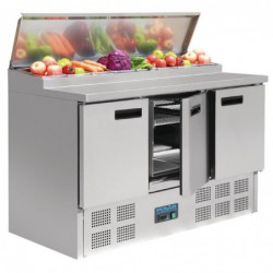 Comptoir de préparation réfrigéré pizzas et salades Polar Série G 390L G605 Polar
