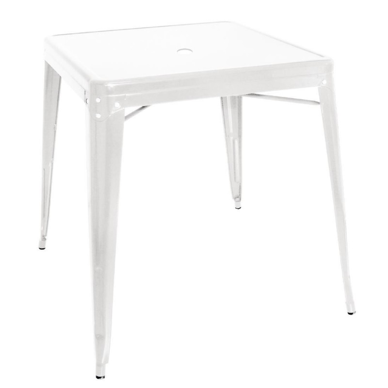 Table carrée en acier blanc Bolero Bistro 668mm GC869 Bolero Table carrée en acier blanc Bolero Bistro 668mm GC869 Bolero