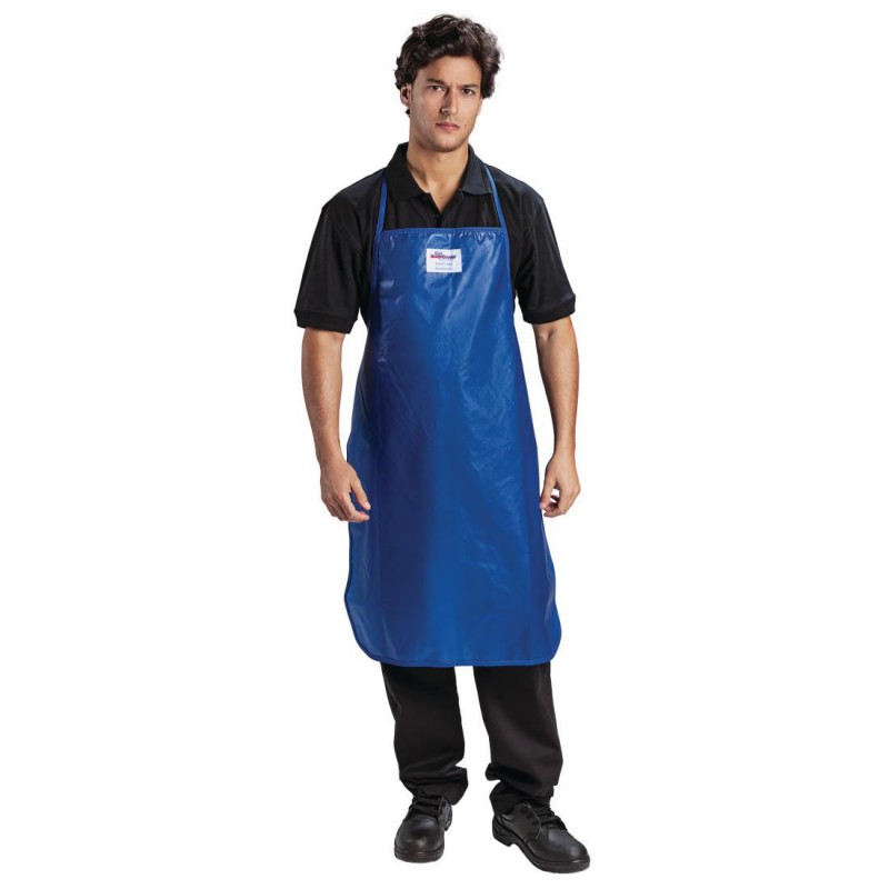 Tablier bavette en nylon Burnguard QuicKlean bleu GD331 Burnguard Tablier bavette en nylon Burnguard QuicKlean bleu GD331 Burnguard