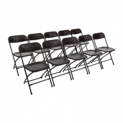 Chaises pliantes Bolero noires (Lot de 10) GD386 Bolero