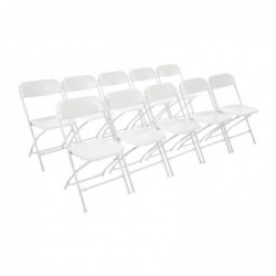 Chaises pliantes Bolero blanches (Lot de 10) GD387 Bolero