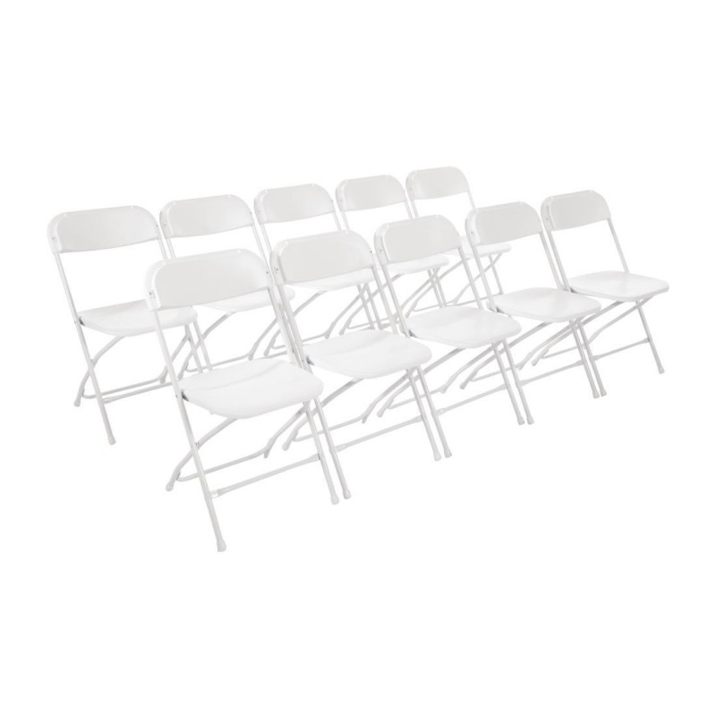 Chaises pliantes Bolero blanches (Lot de 10) GD387 Bolero Chaises pliantes Bolero blanches (Lot de 10) GD387 Bolero