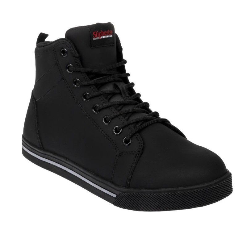 Baskets de sécurité montantes noires en microfibre recyclée Slipbuster 40 BA061-40 Slipbuster Footwear Baskets de sécurité montantes noires en microfibre recyclée Slipbuster 40 BA061-40 Slipbuster Footwear