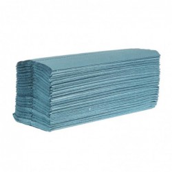 Essuie-mains 1 pli pliage en C Jantex bleu 2850 feuilles (lot de 15) GD832 Jantex