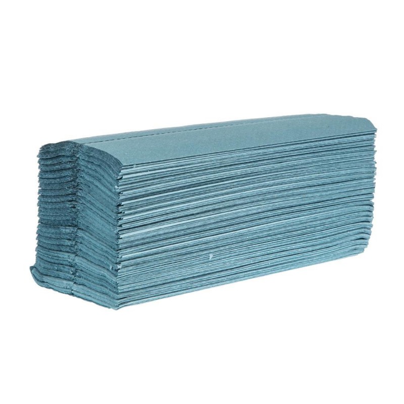 Essuie-mains 1 pli pliage en C Jantex bleu 2850 feuilles (lot de 15) GD832 Jantex