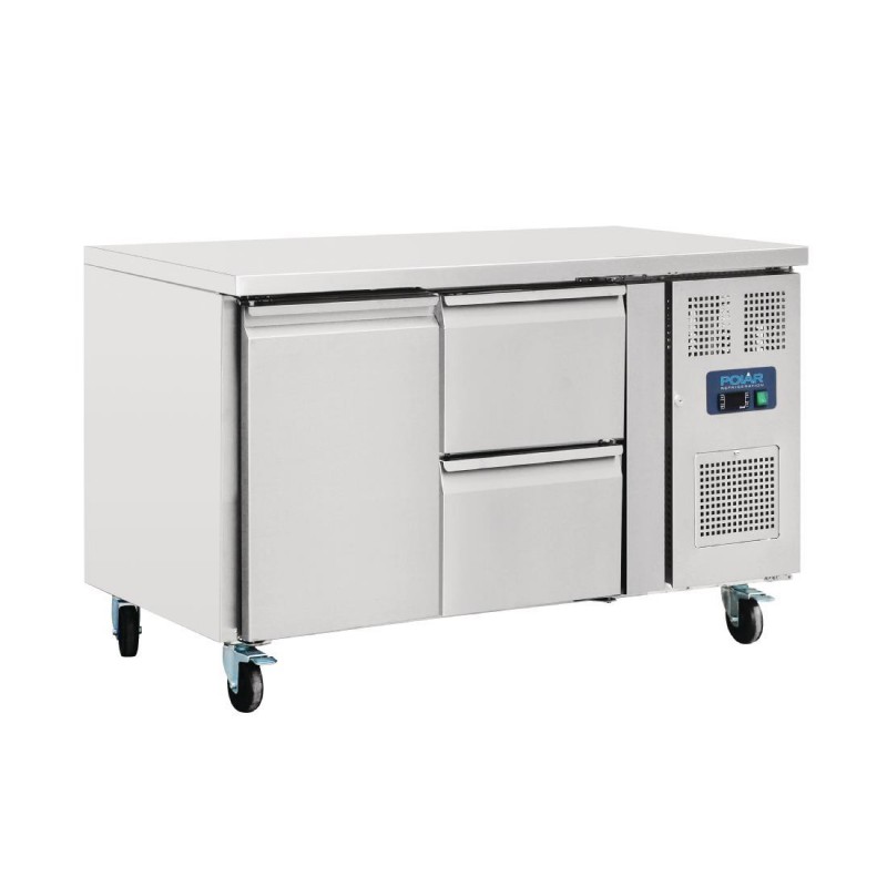 Table réfrigérée 1 porte 2 tiroirs 228L Polar Série U GD873 Polar Table réfrigérée 1 porte 2 tiroirs 228L Polar Série U GD873 Polar