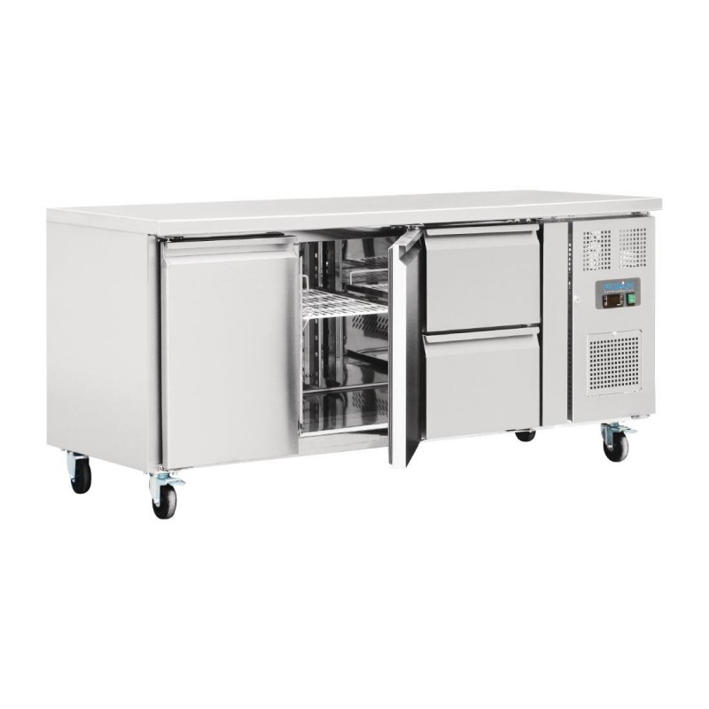 Table réfrigérée 2 portes 2 tiroirs 417L Polar Série U GD874 Polar Table réfrigérée 2 portes 2 tiroirs 417L Polar Série U GD874 Polar
