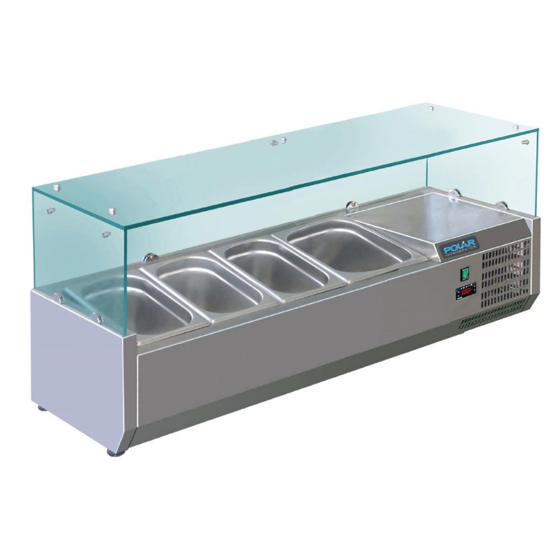 Saladette réfrigérée 3x GN 1/3 et 1x GN 1/2 Polar Série G GD875 Polar Saladette réfrigérée 3x GN 1/3 et 1x GN 1/2 Polar Série G GD875 Polar