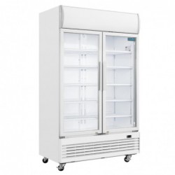 Armoire réfrigérée 2 portes vitrées à charnières avec caisson lumineux Polar Série G 950L GE580 Polar
