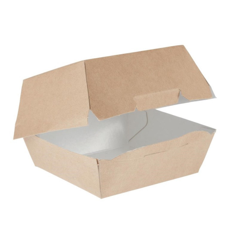 Petites boîtes burger kraft compostables Colpac 108mm (lot de 250) GE802 Colpac Petites boîtes burger kraft compostables Colpac 108mm (lot de 250) GE802 Colpac