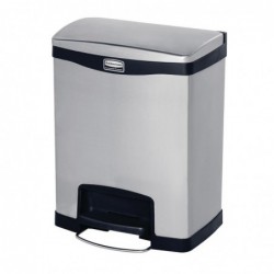 Poubelle à pédale frontale inox Rubbermaid Slim Jim 30L GE937 Slim Jim