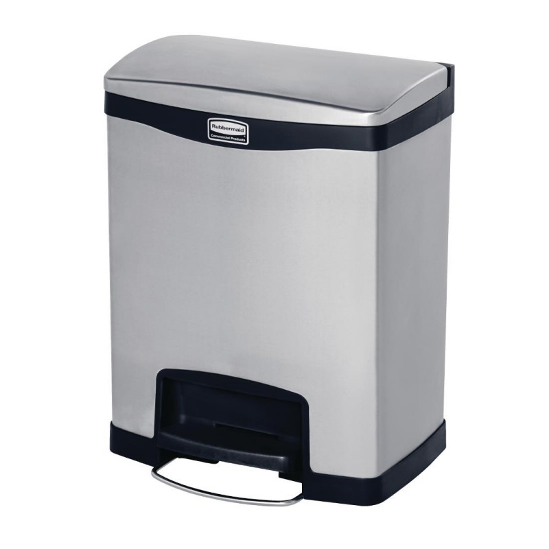 Poubelle à pédale frontale inox Rubbermaid Slim Jim 30L GE937 Slim Jim Poubelle à pédale frontale inox Rubbermaid Slim Jim 30L GE937 Slim Jim