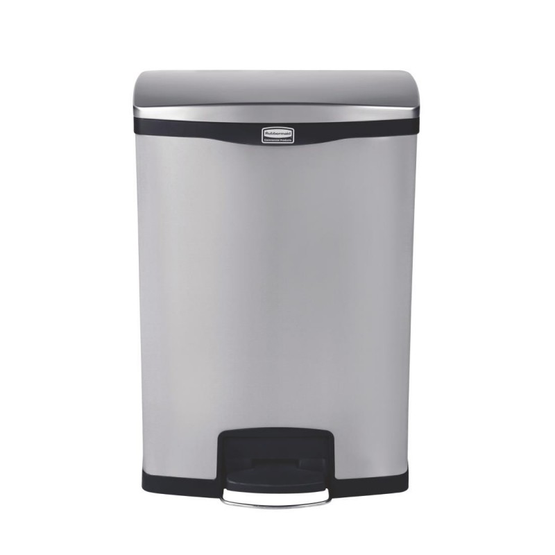 Poubelle à pédale frontale inox Rubbermaid Slim Jim 90L GE939 Slim Jim Poubelle à pédale frontale inox Rubbermaid Slim Jim 90L GE939 Slim Jim