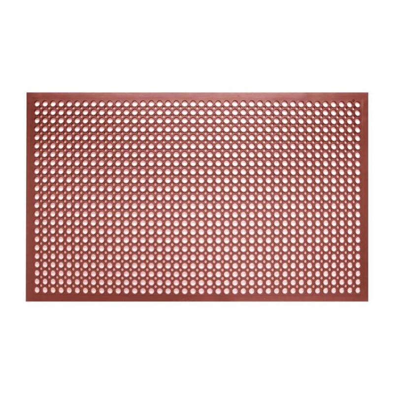 Tapis en caoutchouc antidérapant et antifatigue Jantex rouge 1500 x 900mm GF017 Jantex Tapis en caoutchouc antidérapant et antifatigue Jantex rouge 1500 x 900mm GF017 Jantex