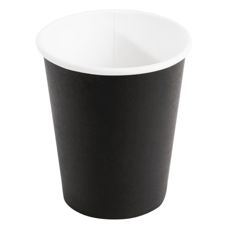 Gobelets boissons chaudes paroi simple Fiesta Recyclable noirs 230ml (lot de 50) GF041 Fiesta