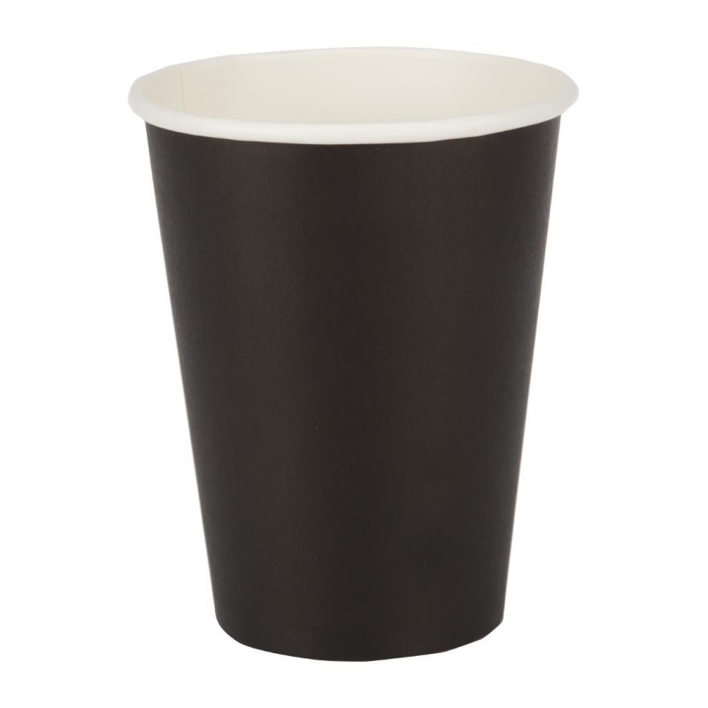 Gobelets boissons chaudes paroi simple Fiesta Recyclable noirs 340ml (lot de 1000) GF042 Fiesta