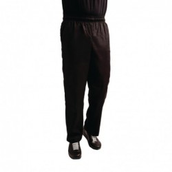 Pantalon de cuisine mixte traité au Teflon Easyfit noir XL A029T-XL Whites Chefs Clothing