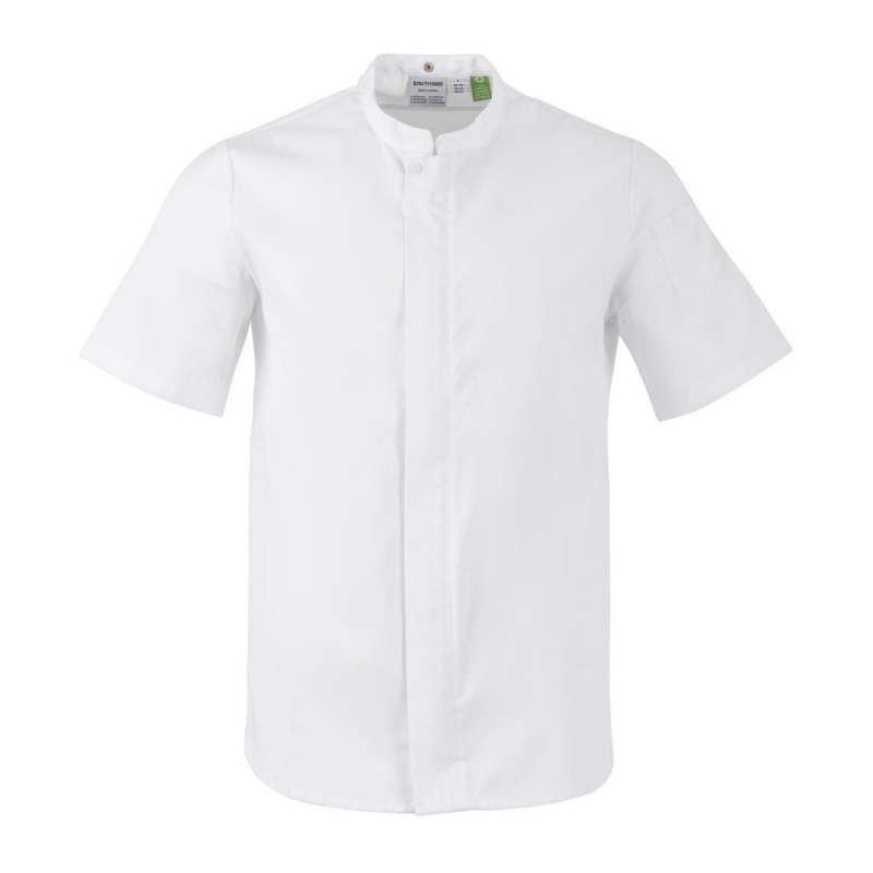 Veste de cuisinier en maille à manches courtes Southside Harlem blanche L BA116-L Southside Veste de cuisinier en maille à manches courtes Southside Harlem blanche L BA116-L Southside