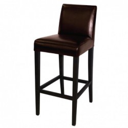 Tabouret de bar haut avec dossier en simili cuir Bolero marron foncé GG652 Bolero