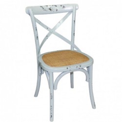 Chaises en bois patiné avec dossier croisé Bolero bleues (Lot de 2) GG655 Bolero