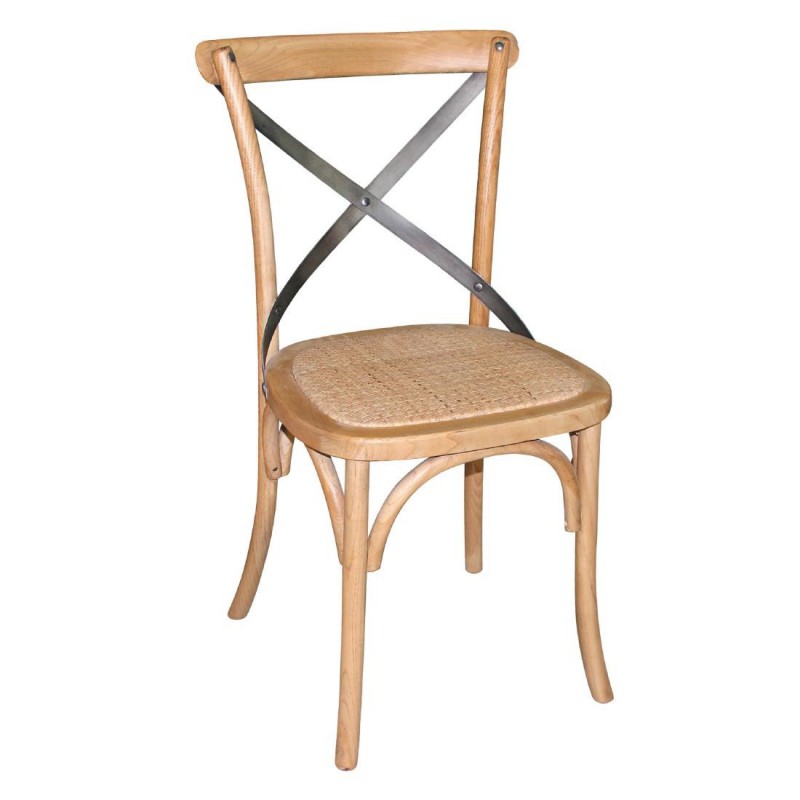 Chaises en bois patiné avec dossier croisé Bolero naturel (Lot de 2) GG656 Bolero Chaises en bois patiné avec dossier croisé Bolero naturel (Lot de 2) GG656 Bolero