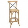 Tabouret de bar en bois avec dossier croisé Bolero métal GG657 Bolero