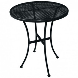 Table bistro ronde en acier ajouré Bolero noire 600mm GG705 Bolero