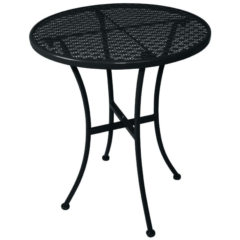 Table bistro ronde en acier ajouré Bolero noire 600mm GG705 Bolero Table bistro ronde en acier ajouré Bolero noire 600mm GG705 Bolero