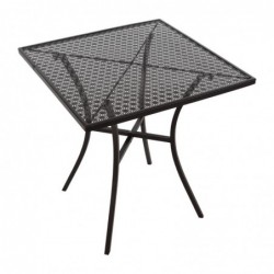 Table bistro carrée en acier ajouré Bolero noire 700mm GG706 Bolero