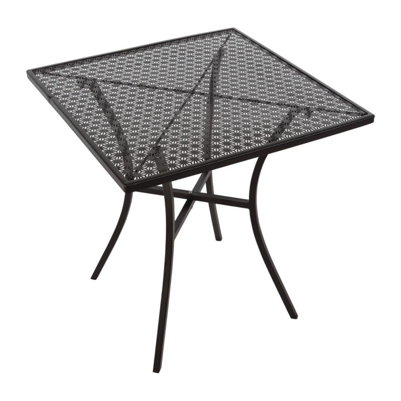 Table bistro carrée en acier ajouré Bolero noire 700mm GG706 Bolero Table bistro carrée en acier ajouré Bolero noire 700mm GG706 Bolero