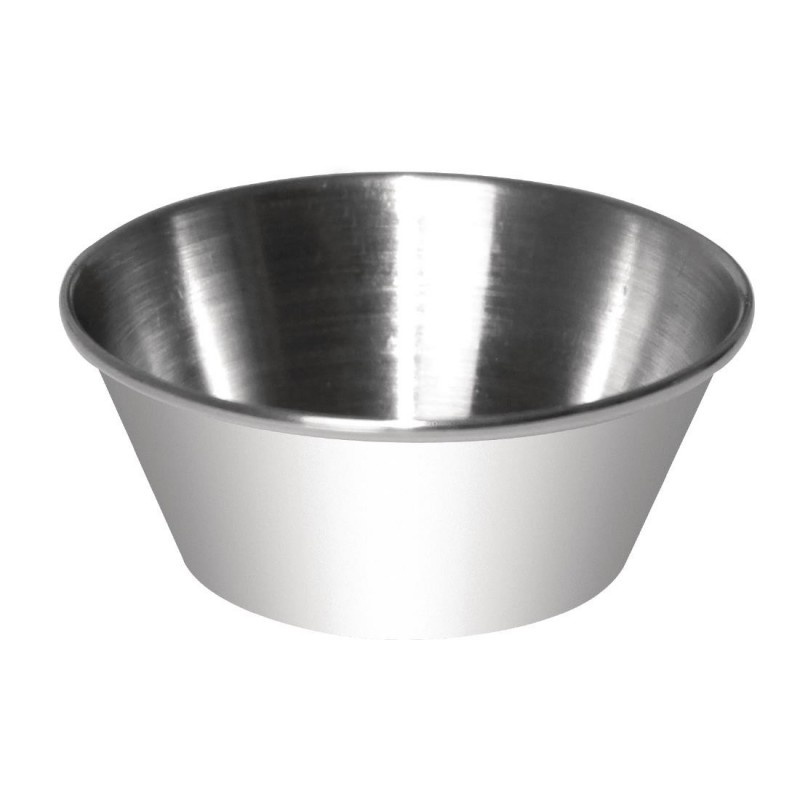 Pots à sauce en acier inoxydable Olympia 45ml (Lot de 12) GG877 Olympia Pots à sauce en acier inoxydable Olympia 45ml (Lot de 12) GG877 Olympia