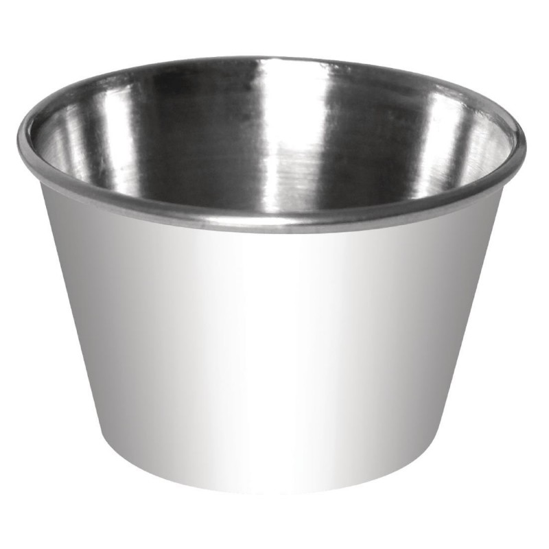 Pots à sauce en acier inoxydable Olympia 115ml (Lot de 12) GG879 Olympia Pots à sauce en acier inoxydable Olympia 115ml (Lot de 12) GG879 Olympia