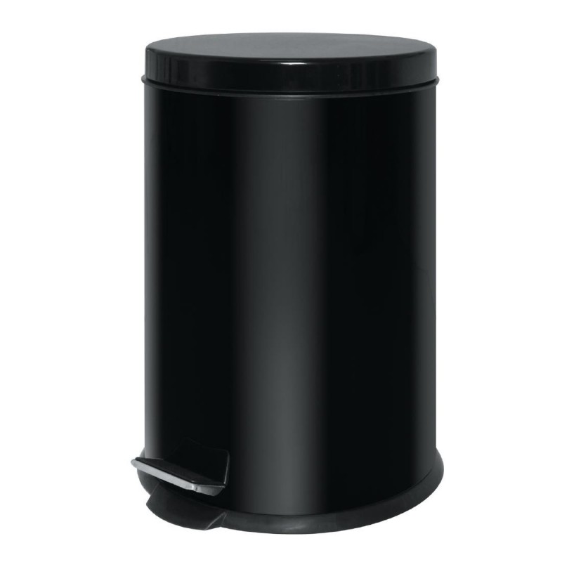 Poubelle à pédale en acier inoxydable noire 20L GG978 Bolero Poubelle à pédale en acier inoxydable noire 20L GG978 Bolero