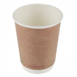 Gobelets boissons chaudes double paroi compostables Vegware 340ml (lot de 500) GH021 Vegware