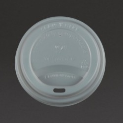 Couvercles compostables CPLA pour gobelets boissons chaudes Vegware 34 cl / 45