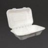 Boîtes repas en bagasse compostables avec couvercle à charnière Vegware 228mm (Lot de 200) GH026 Vegware