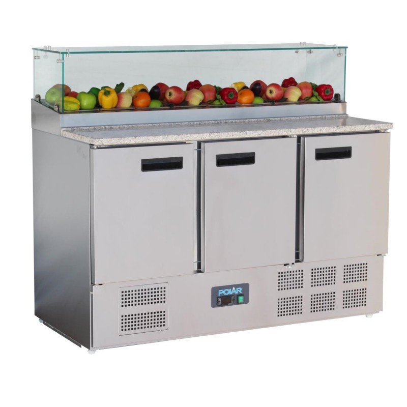 Comptoir à pizza 3 portes avec pare-haleine vitré Polar Série-G 436L GH267 Polar Comptoir à pizza 3 portes avec pare-haleine vitré Polar Série-G 436L GH267 Polar