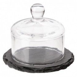 Plateau en ardoise avec cloche en verre APS GH408 APS