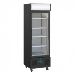 Vitrine réfrigérée positive avec caisson lumineux Polar Série G 218L noire GH426 Polar