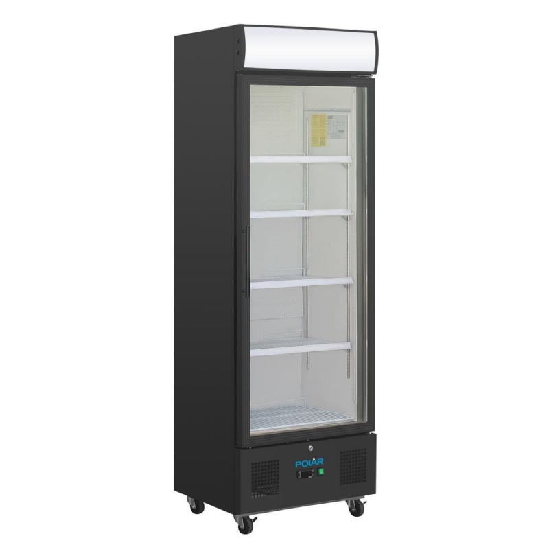 Vitrine réfrigérée positive avec caisson lumineux Polar Série G 368L noire GH427 Polar Vitrine réfrigérée positive avec caisson lumineux Polar Série G 368L noire GH427 Polar