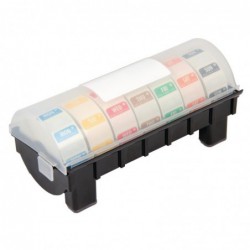 Kit étiquettes alimentaires solubles code couleur et distributeur plastique Hygiplas 24mm GH474 Hygiplas