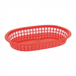 Panière alimentaire ovale en polypropylène Olympia rouge (Lot de 6) GH967 Olympia