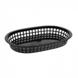 Panière alimentaire ovale en polypropylène Olympia noire (Lot de 6) GH969 Olympia