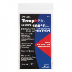 Bandelettes de test de température pour lave-vaisselle (lot de 25) GJ059 Taylor TemRite