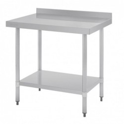 Table en acier inoxydable avec rebord Vogue 900 x 700mm GJ506 Vogue