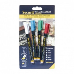 Assortiment de feutres craie liquide 2mm Securit (lot de 4) GJ550 Securit