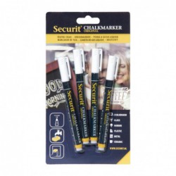 Feutres craie liquide blancs 2mm Securit (lot de 4) GJ551 Securit