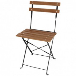 Chaises bistro en imitation bois Bolero (Lot de 2) GJ766 Bolero